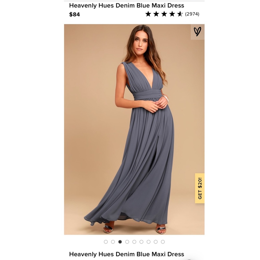 Lulus heavenly hues denim blue maxi dress